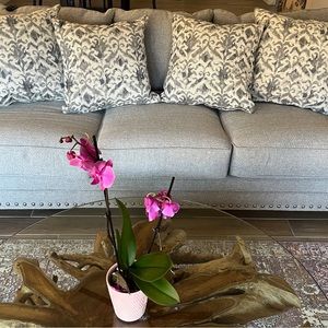 Set of 4 Damask blue grey pillows. New and never used